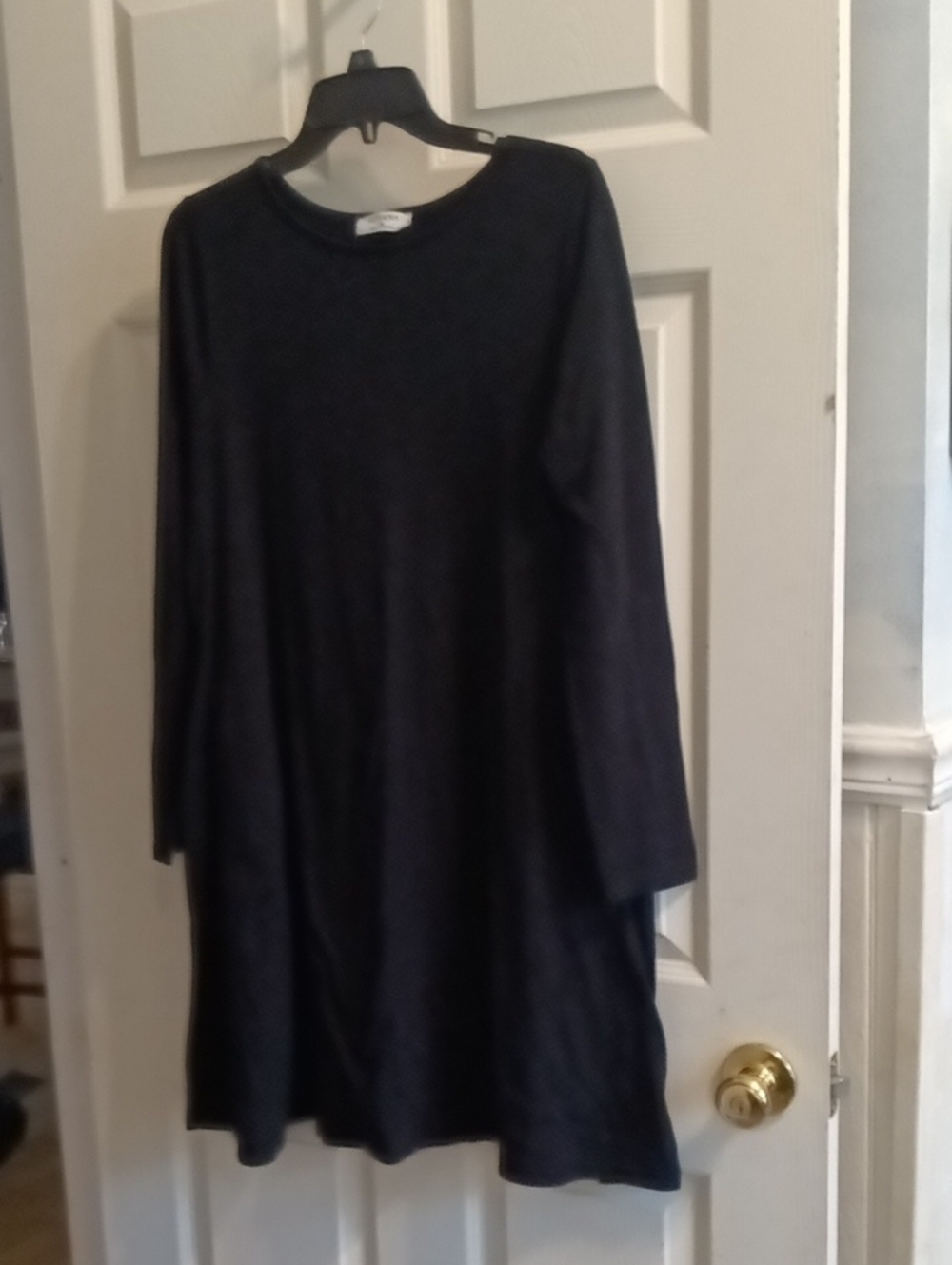 Zenana Outfitters Black Long-Sleeve A-Line Dress